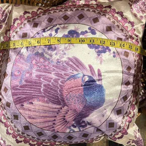 2 Velvet Pink & Purple Colored Peacock Boho Mendella Throw Pillows Decor New - Picture 10 of 13
